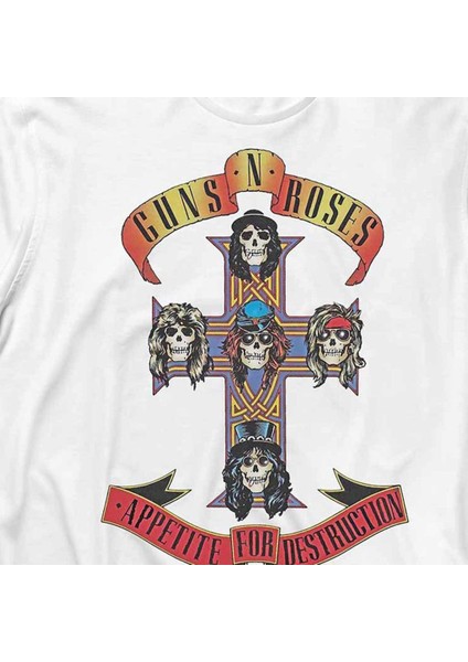 Guns N And Roses Gun Gül ve Kan Uzun Kollu Tişört Baskılı T-Shirt