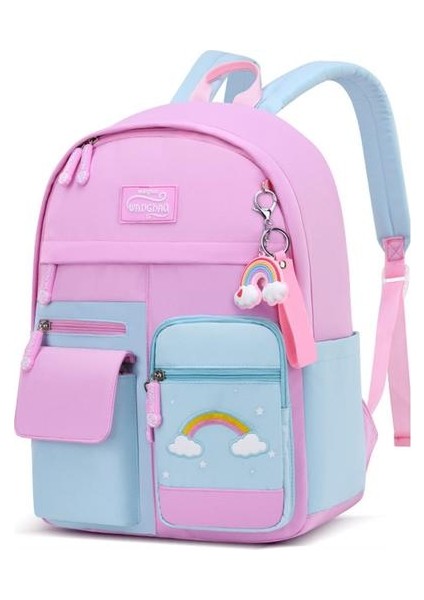 Büyük Kapasiteli Çok Bölmeli Sırt Çantası - Pembe (Yurt Dışından)