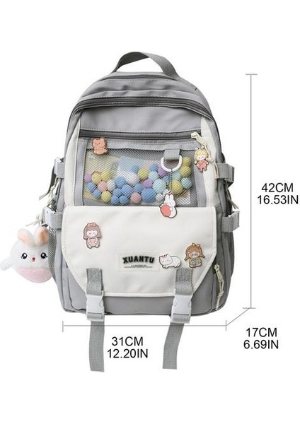 Çok Bölmeli Büyük Kapasiteli Sırt Çantası - Gri (Yurt Dışından) indirimleri