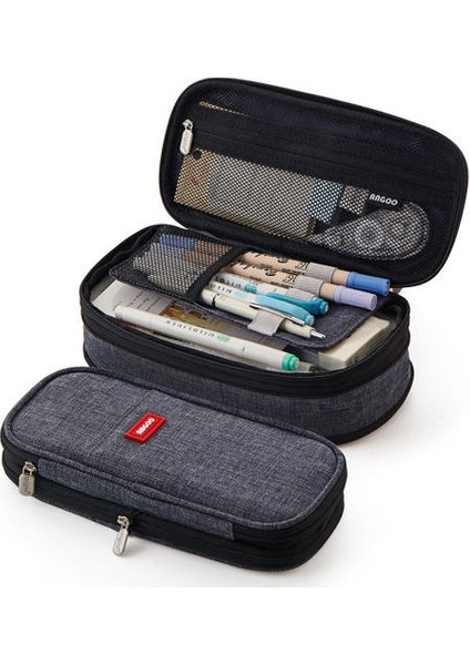 Büyük Kalem Kutusu Genişletilebilir Kalem Kutusu-Gri (Yurt Dışından)