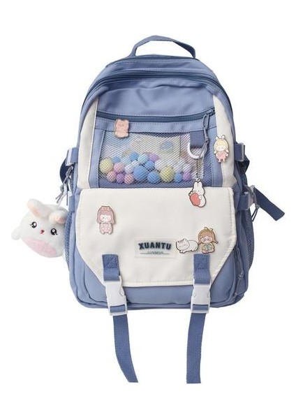 Çok Bölmeli Büyük Kapasiteli Sırt Çantası - Mavi (Yurt Dışından)