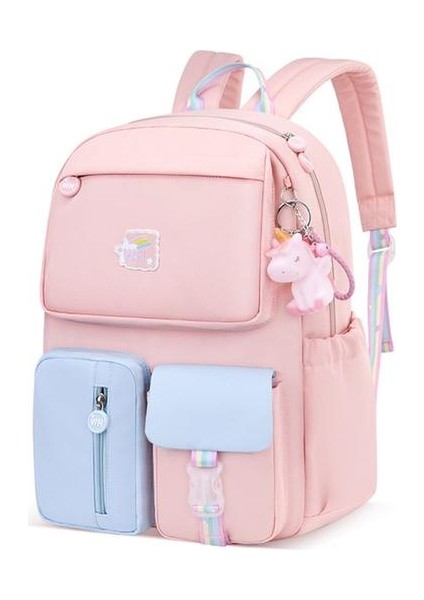 Büyük Kapasiteli Çok Bölmeli Sırt Çantası - Pembe (Yurt Dışından)