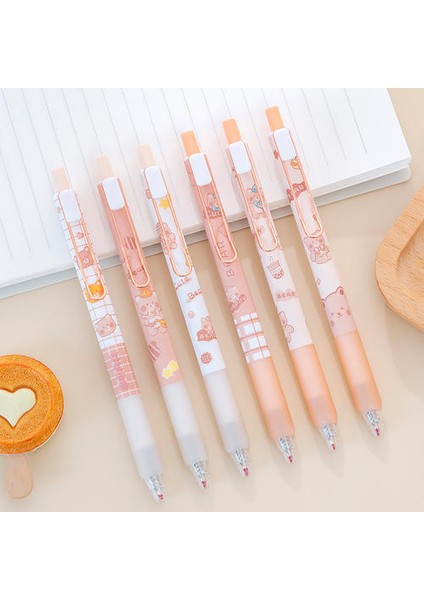 6'lı Kawaii Karikatür Ayı Mekanik Jel Mürekkep Kalemi (Yurt Dışından) fiyatları