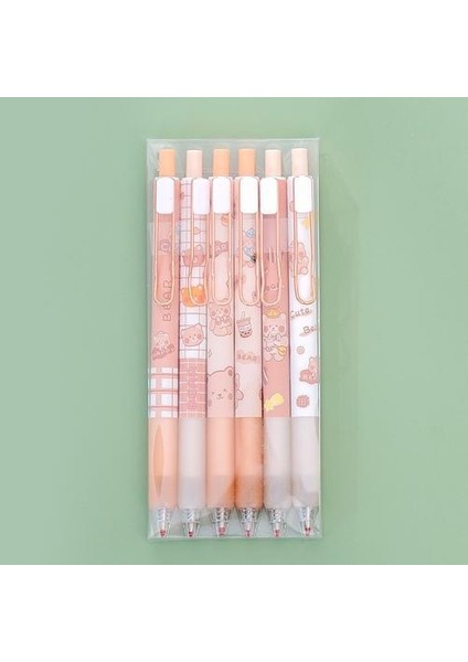 6'lı Kawaii Karikatür Ayı Mekanik Jel Mürekkep Kalemi (Yurt Dışından) fırsatları