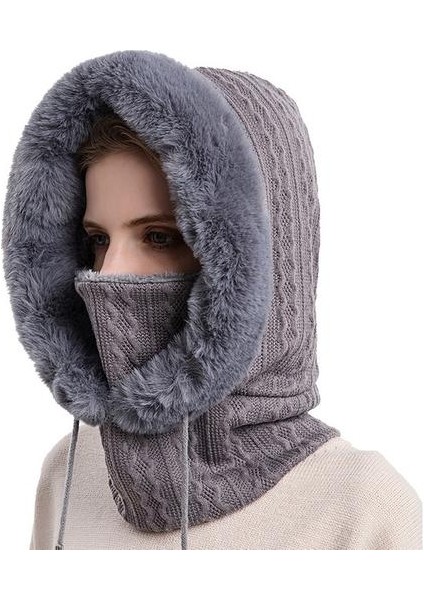 Kadın Sıcak Kabarık Eşarp Şapka H012 (Yurt Dışından)