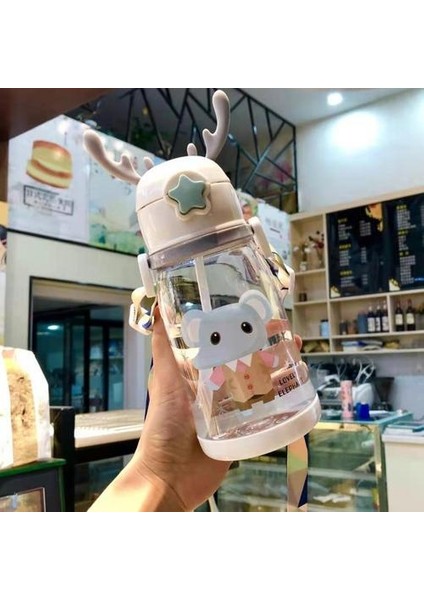 600ML Sevimli Desenli Sızdırmaz Su Matarası - Beyaz (Yurt Dışından) fiyatları