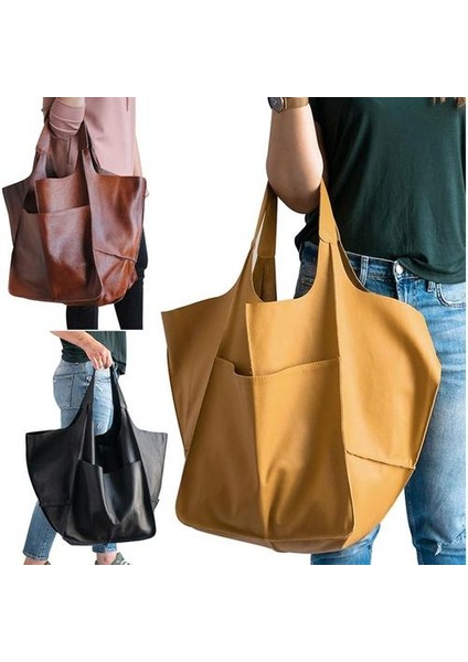 Kadınlar Basit Büyük Çanta Satchel Çanta Omuz Çantaları Çanta Yumuşak Crossbody Boy Çanta (Yurt Dışından) indirimleri