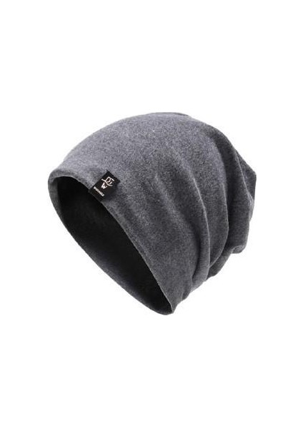 Erkek Sonbahar ve Kış Mevsimi Ince Kesit Pamuk Şapka Bere - Koyu Gri (Yurt Dışından)
