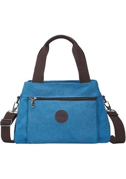 Bayan Vintage Orta Kanvas Omuz Çantası Messenger Cüzdan (Yurt Dışından)