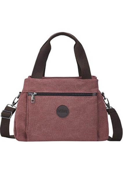 Bayan Vintage Orta Kanvas Omuz Çantası Messenger Cüzdan (Yurt Dışından)