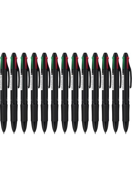 33390 4 Renkli Tükenmez Kalem 12 Adet - Siyah (Yurt Dışından)