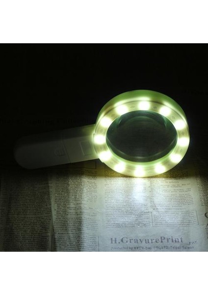 12 LED 10X Işıklı El Büyüteç Büyüteç Okuma Cam Lens Takı Büyüteç (Yurt Dışından) fırsatları