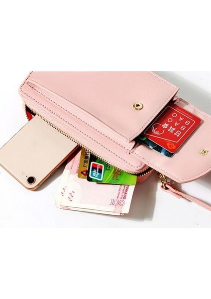 Kadın Pu Deri Crossbody Kart Tutucu Messenger Çanta (Yurt Dışından) modelleri
