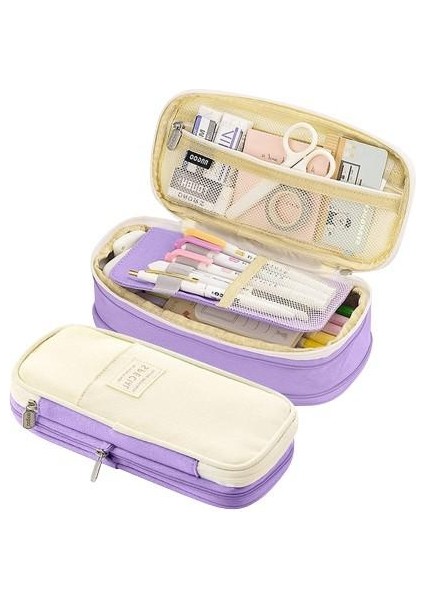 Büyük Kalem Kutusu Genişletilebilir Kalem Kutusu-Mor (Yurt Dışından)