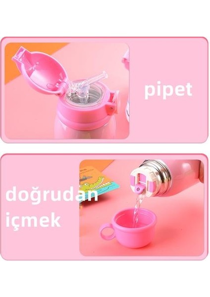 500ML Çocuk Suluk Matara Paslanmaz Çelik Su Bardağı Okul Şişesi (Yurt Dışından)