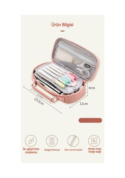 Büyük Kapasiteli Çok Fonksiyonlu Tuval Retro Tarzı Kalem Kutusu (Yurt Dışından) fiyatları