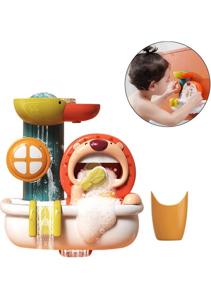 Çocuk Banyo Oyuncakları Aslan Küvet Oyuncak 3-6 Yaş Çocuklar Için Kabarcık Köpük Makinesi ile (Yurt Dışından)