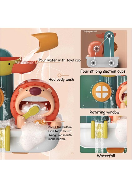 Çocuk Banyo Oyuncakları Aslan Küvet Oyuncak 3-6 Yaş Çocuklar Için Kabarcık Köpük Makinesi ile (Yurt Dışından)
