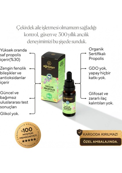 Organik Alkol Bazlı Propolis 6 x 20 ml