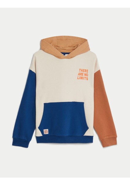 Marks & Spencer Renk Bloklu Kapüşonlu Sweatshirt