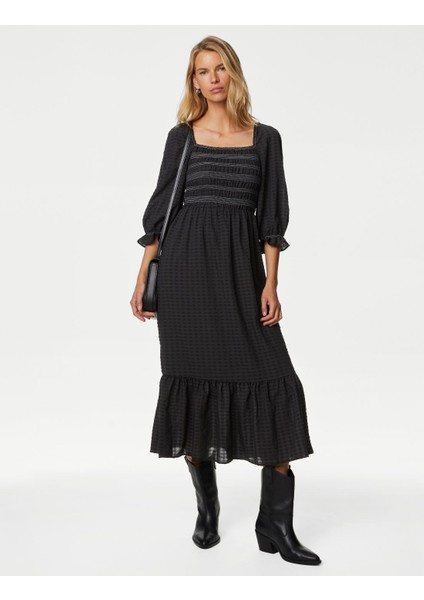 Regular Fit Midi Elbise