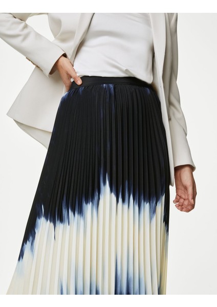 Marks & Spencer Ombre Pileli Midi Etek