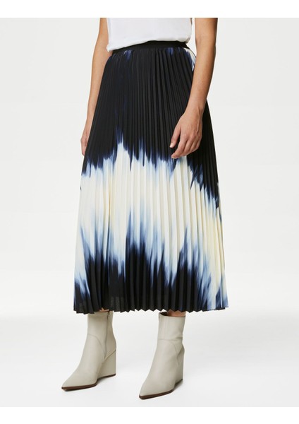 Marks & Spencer Ombre Pileli Midi Etek