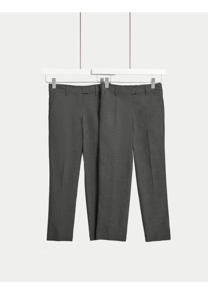 2'li Slim Fit Okul Pantolonu