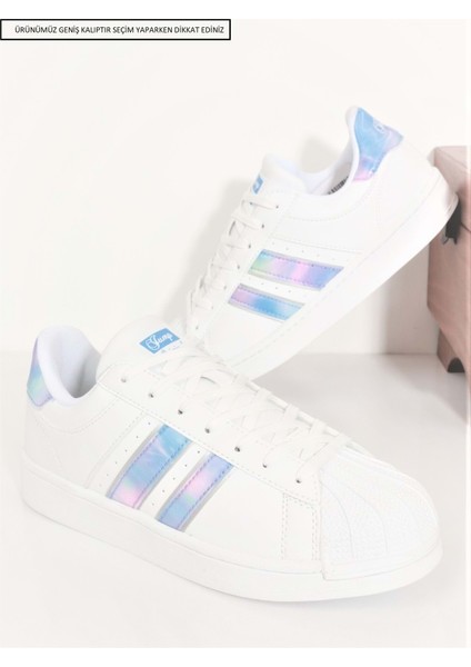 Konfores 1705-28787 Anatomik Tabanlı Süperstar Modeli Sneakers Ayakkabı - NKT01705-BEYAZ Gümüş-40 fiyatları