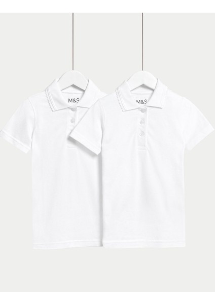 Saf Pamuklu 2'li Slim Fit T-Shirt