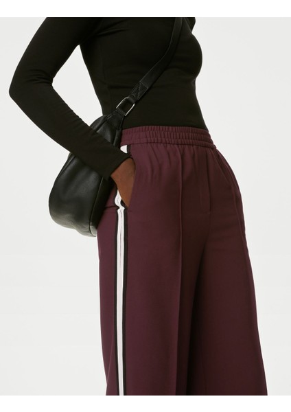 Marks & Spencer Şerit Detaylı Wide Leg Pantolon