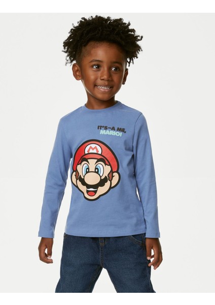 Marks & Spencer Saf Pamuklu Super Mario™ T-Shirt