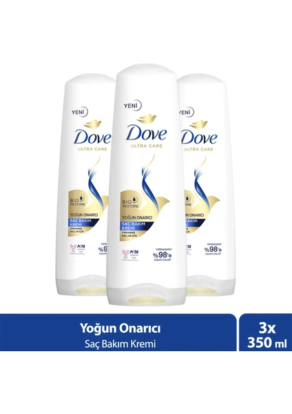 Ultra Care Saç Bakım Kremi Yoğun Onarıcı Yıpranmış Saçlar Için 350 ml X3