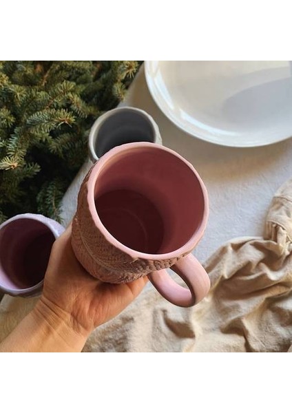 Yaratıcı Renkli Yün Seramik Kupalar Kahve Kupa Süt Çay Büro Bardaklar Drinkware En Iyi Doğum Günü Hediyesi | Kupalar (Pembe) (Yurt Dışından) fırsatları