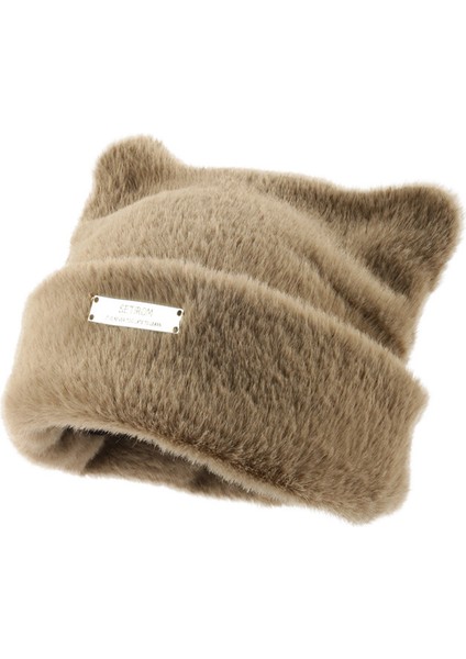 Sevimli Kedi Kulakları Örme Yün Moda Çok Yönlü Şapka (Yurt Dışından)