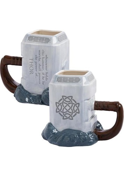 3D Thor Modelleme Kupa Büyük Hacimli Animasyonlu Su Kupası Seramik Bardak Çekiç Kupası (Yurt Dışından)