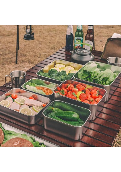 Mühürlü Taze Tutma Kutusu, Açık Öğle Yemeği Kutusu 304 Paslanmaz Çelik Bento Kutusu Kapak Kampı Sofra Takımı Çiy (Yurt Dışından) modelleri