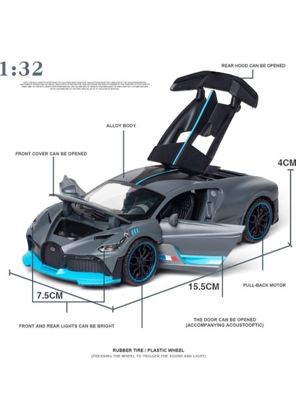 Bugatti-Divo Modeli Alaşım Araba Modeli 1:32 (Yurt Dışından)