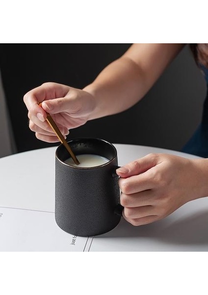 Seramik Kupa Tumblers Çay Tumbler Bardak Kahve Süt Kupalar Yenilik Büyük Vintage Ev Siyah Kupası | Kupalar (Siyah) (Yurt Dışından) fiyatları