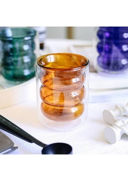 Yaratıcı Çift Katmanlar Kahve Kupa Isı Yalıtım Içilik Kupası Süt Çay Bardağı Şeffaf Drinkware Harika Hediye | Kupalar (Kahverengi) (Yurt Dışından) modelleri