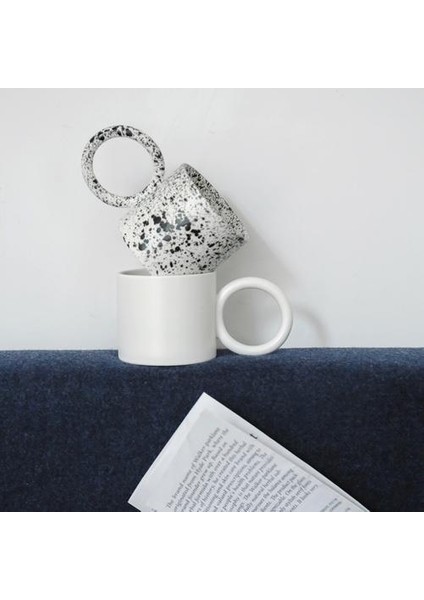 Yaratıcı Büyük Yuvarlak Handgrip Seramik Kupalar Kahve Kupa Süt Çay Ofis Bardaklar Drinkware En Iyi Doğum Günü Hediyesi | Kupalar (Beyaz) (Yurt Dışından) fırsatları