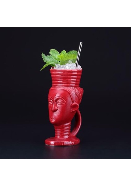 Hawaiian Beach Maori Güzel Kadın Seramik Kupası Hint Güzellik Hollywood Bebek Bar Kokteyl Cam | Oyma (Kırmızı) (Yurt Dışından) fiyatları