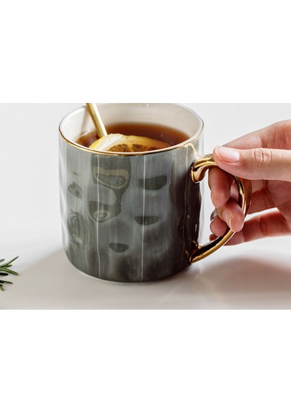 Nordic Coffee Kupalar Mat Lüks Altın Su Cafe Çay Süt Bardaklar Yoğunlaştırılmış Kahve Seramik Bardak Fincan Daire Seti Çanak Kaşık Seti |kupalar (Yurt Dışından)