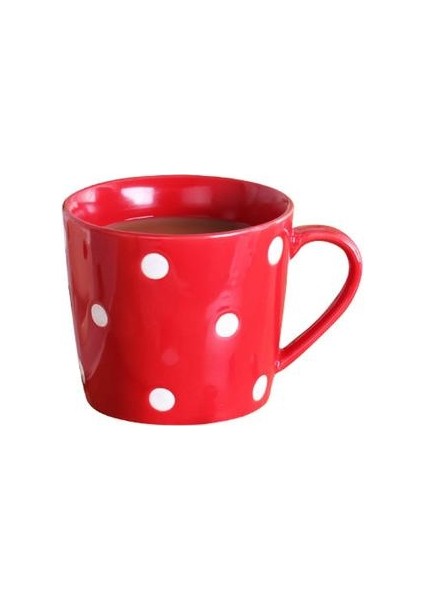 Sevimli 200 ml Polka Dot Kahve Kupalar Süt Kupası Seramik Yaratıcı Suyu Su Kupa Ev Drinkwares Kırmızı | Kupalar (Kırmızı) (Yurt Dışından)