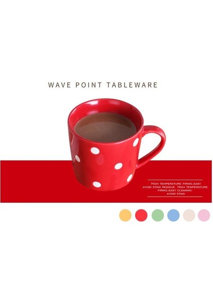 Sevimli 200 ml Polka Dot Kahve Kupalar Süt Kupası Seramik Yaratıcı Suyu Su Kupa Ev Drinkwares Kırmızı | Kupalar (Kırmızı) (Yurt Dışından)