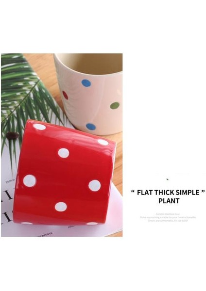 Sevimli 200 ml Polka Dot Kahve Kupalar Süt Kupası Seramik Yaratıcı Suyu Su Kupa Ev Drinkwares Kırmızı | Kupalar (Kırmızı) (Yurt Dışından)