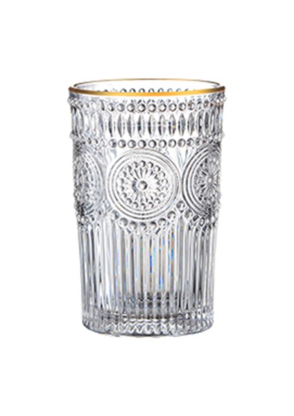 1 Adet 350 ml Nordic Phnom Penh Cam Retro Ayçiçeği Rölyef Su Kupası Kalınlaşmış Suyu Kupası Aile Kahvaltı Kupası Şarap Kupası Cam Drinkware | Gravür (Uzun Boylu Boyalı Boyalı) (Yurt Dışından)