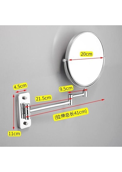 Banyo Aynası Paslanmaz Çelik Çift Kol Uzatında 2 Yüz Kozmetik Ayna Duvara Monte Ayarlanabilir Makyaj Aynası Büyüteç 8 Inç | Banyo Aynaları (Yurt Dışından)