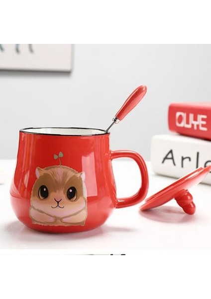 Sevimli Karikatür Kedi Seramik Kahve Kupa Kapak ile Yaratıcı Hayvan Desen Kupalar Drinkware Kahve Çay Bardağı Yenilik Hediyeler Süt Kupası | Kupalar (Kırmızı) (Yurt Dışından) fiyatları
