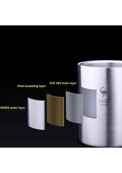 304 Yalıtımlı Paslanmaz Çelik Kahve Kupa Çift Duvar Katmanı Anti Haşlanma Kupası Içme / Bira / Su / Çay Anti Güz Metal Seyahat Tumbler | Kupalar (Gümüş) (Yurt Dışından) fiyatları